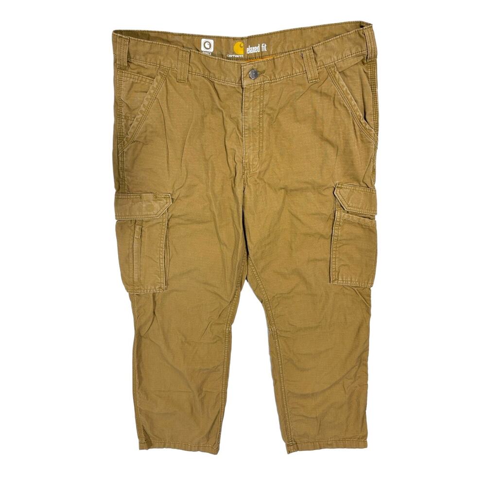 Carhartt Pants Men’s 36x30 Cargo Ripstop Relaxed‎ Fit Tan Work Cotton Khaki